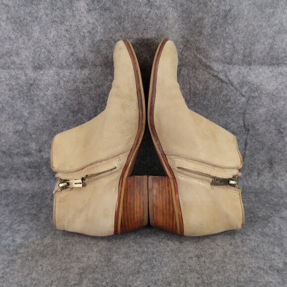Sam Edelman Shoes Womens 7.5 Bootie Fashion Petty Leather Classic Tan Block Heel - Picture 9 of 14